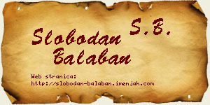 Slobodan Balaban vizit kartica